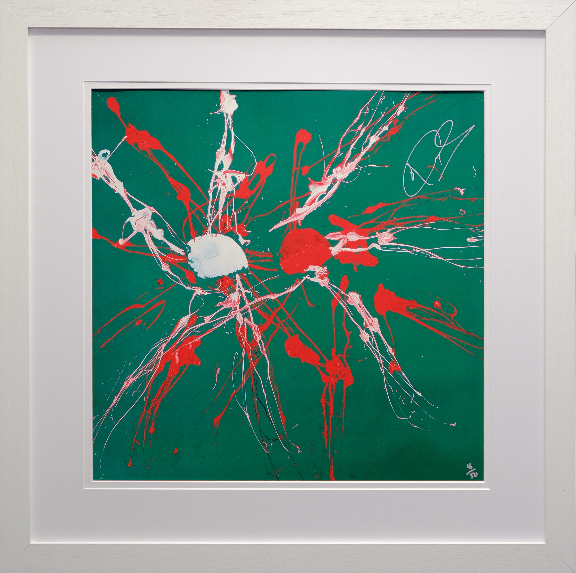 Impact Art created and Signed by Joe Calazghe Framed in White - Memorabilia Framers Shop